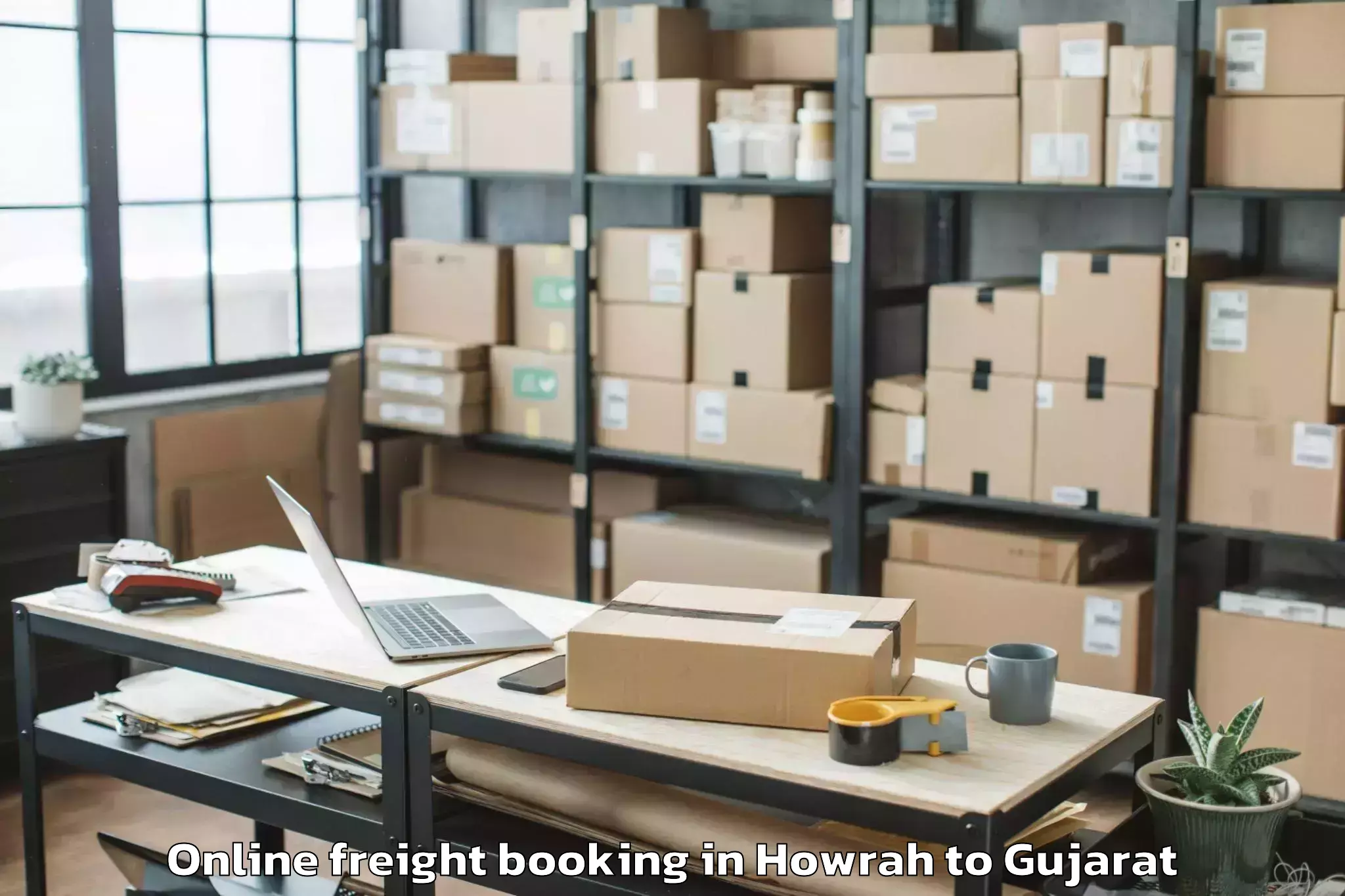 Top Howrah to Pardi Online Freight Booking Available